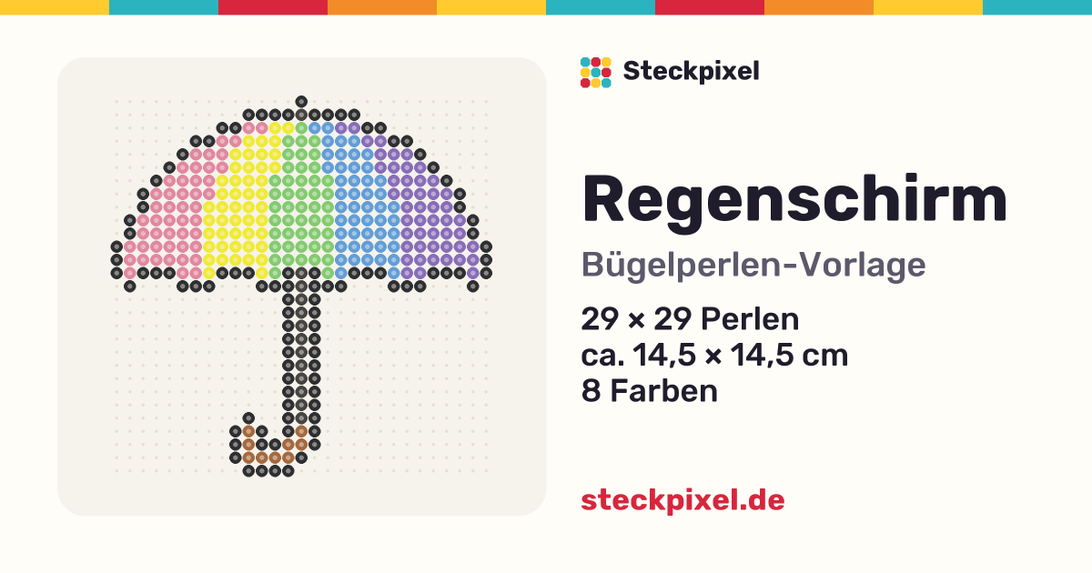 Bügelperlen-Vorlage Regenschirm
