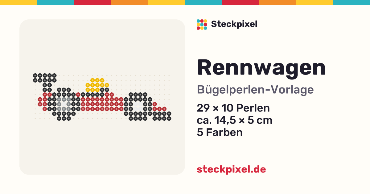 Bügelperlen-Vorlage Rennwagen