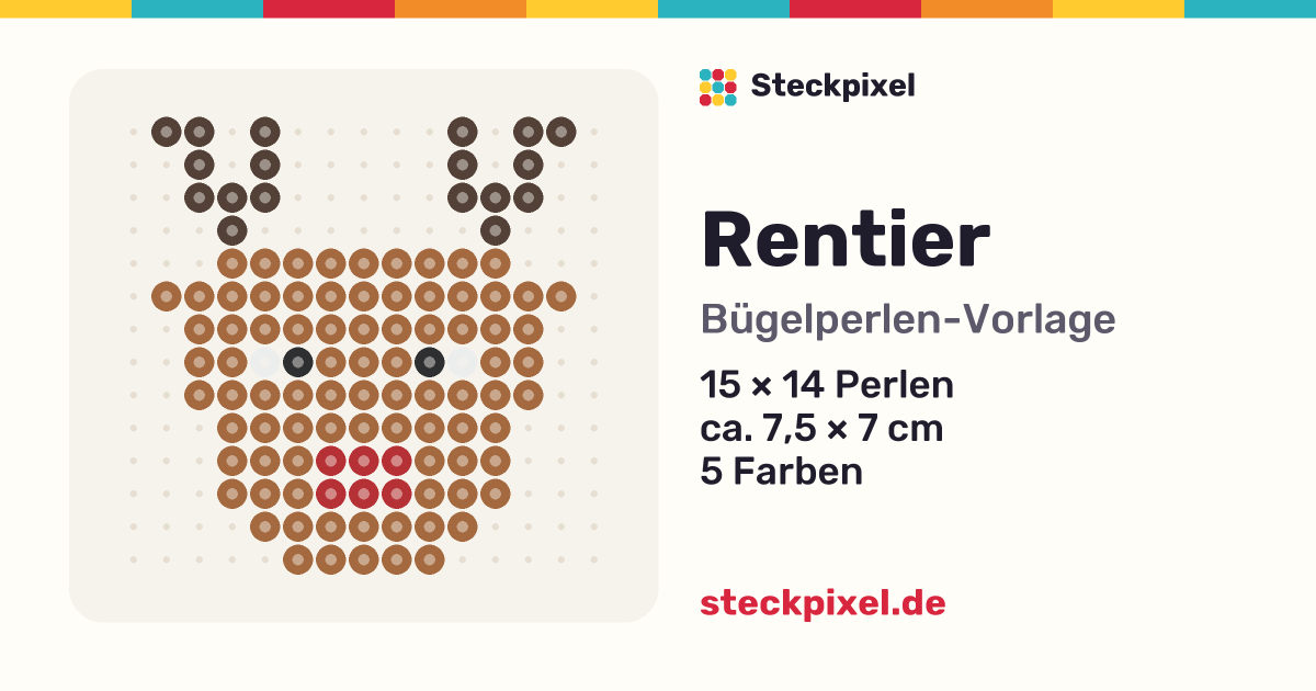 Bügelperlen-Vorlage Rentier