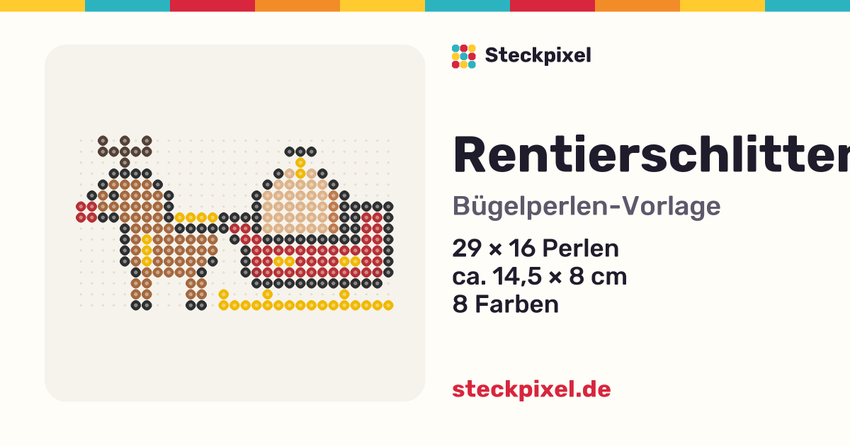 Bügelperlen-Vorlage Rentierschlitten