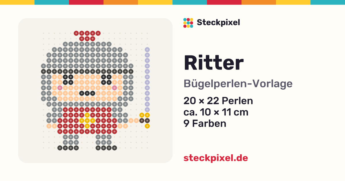 Bügelperlen-Vorlage Ritter