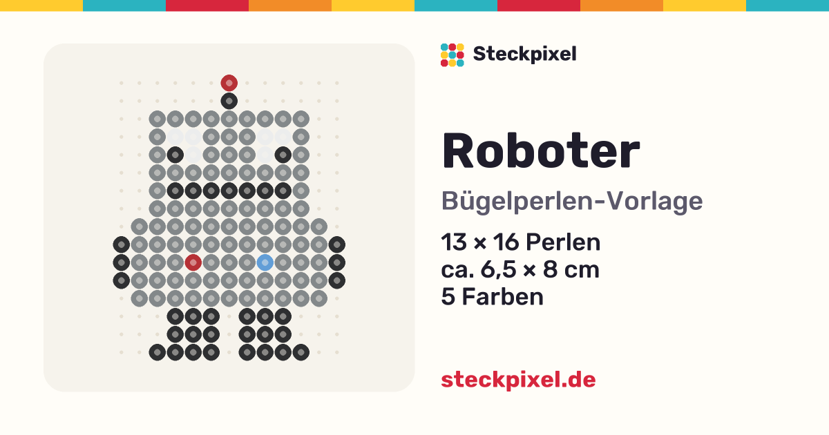 Bügelperlen-Vorlage Roboter