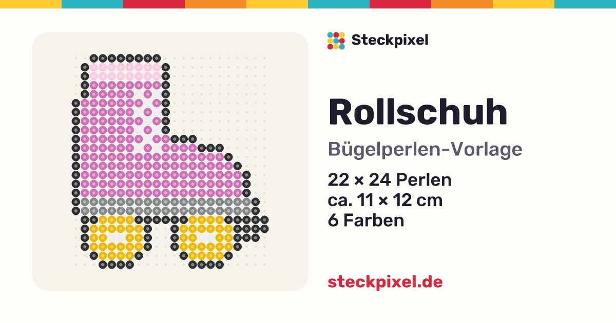Bügelperlen-Vorlage Rollschuh