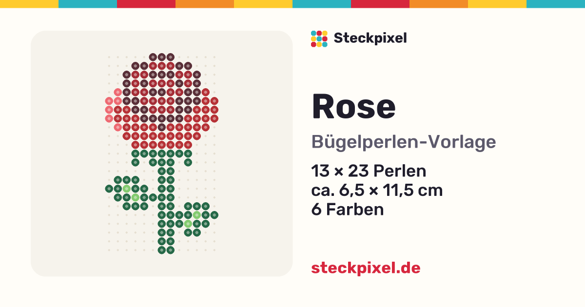 Bügelperlen-Vorlage Rose