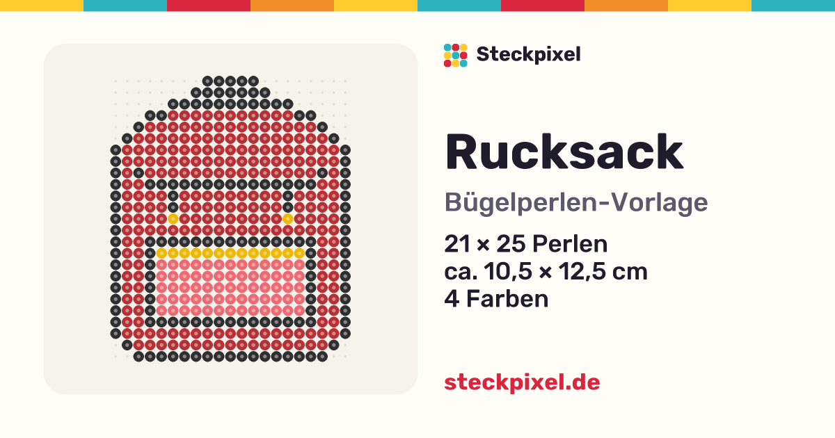 Bügelperlen-Vorlage Rucksack