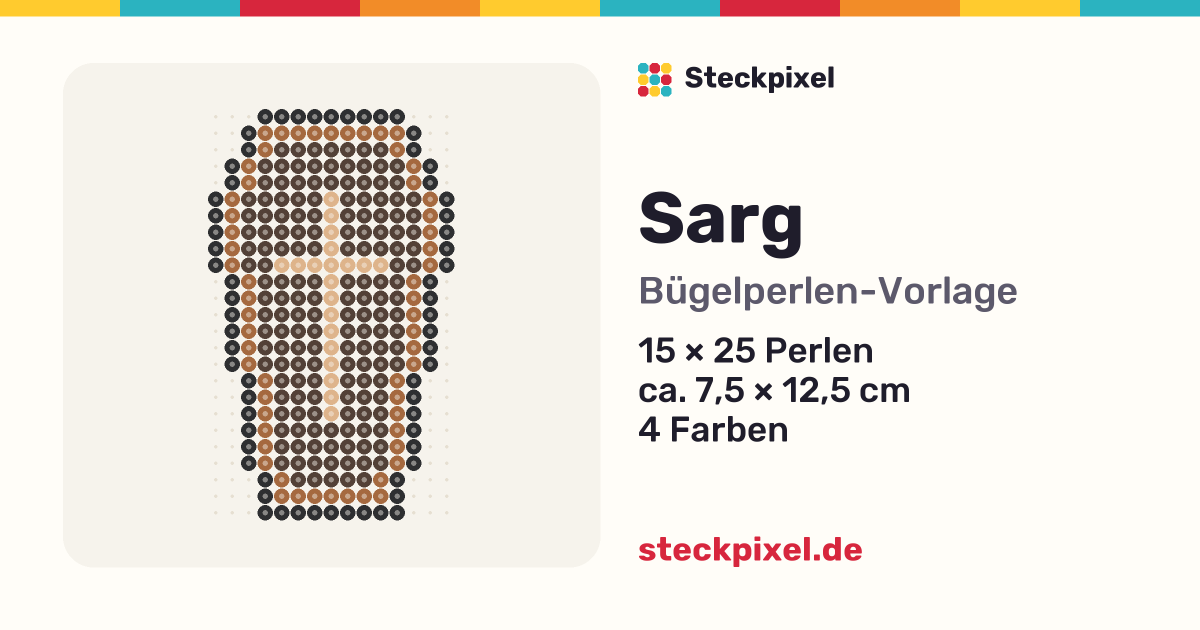 Bügelperlen-Vorlage Sarg