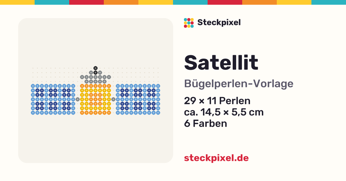 Bügelperlen-Vorlage Satellit
