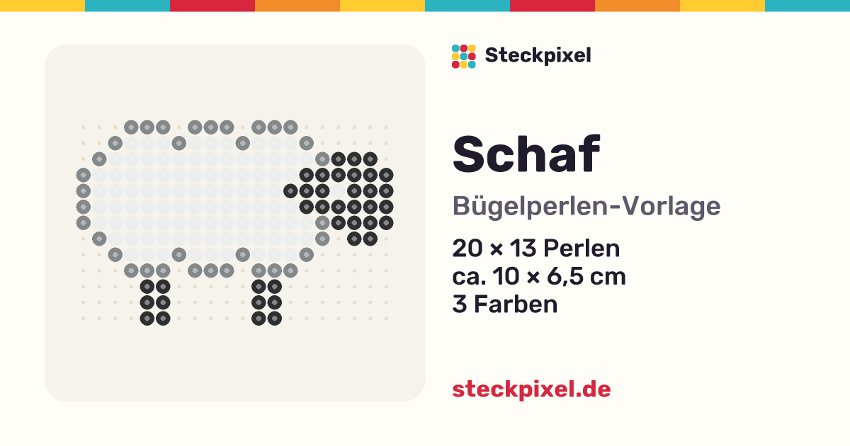 Bügelperlen-Vorlage Schaf