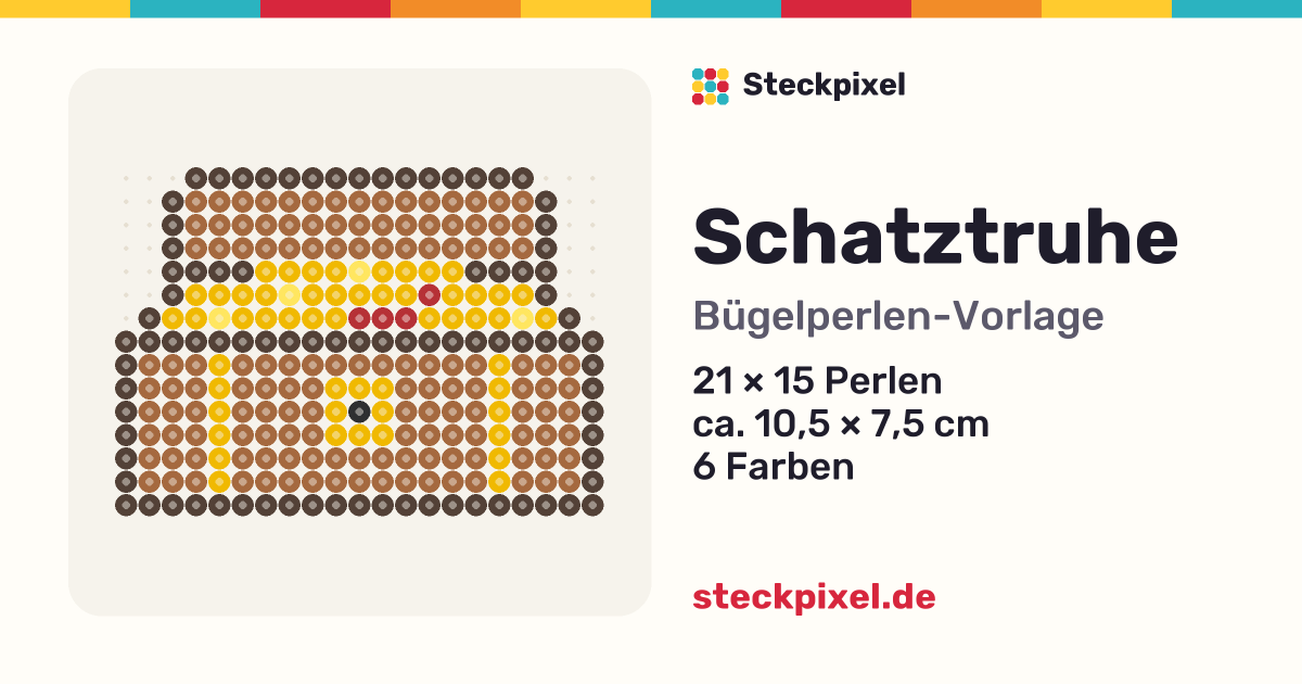 Bügelperlen-Vorlage Schatztruhe