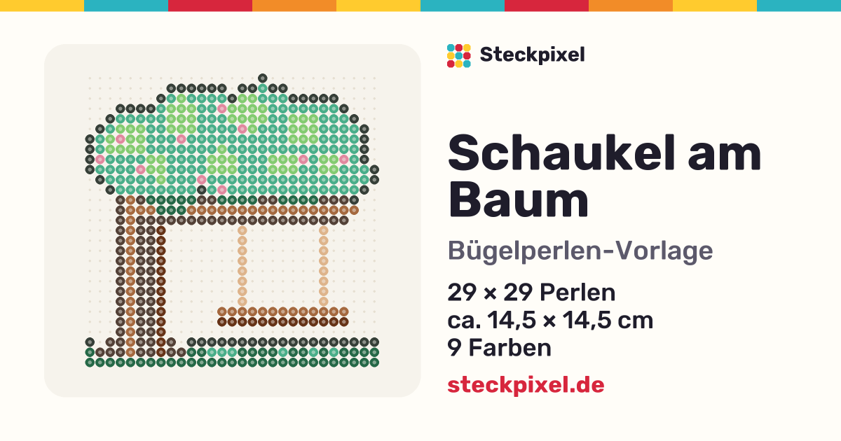 Bügelperlen-Vorlage Schaukel am Baum