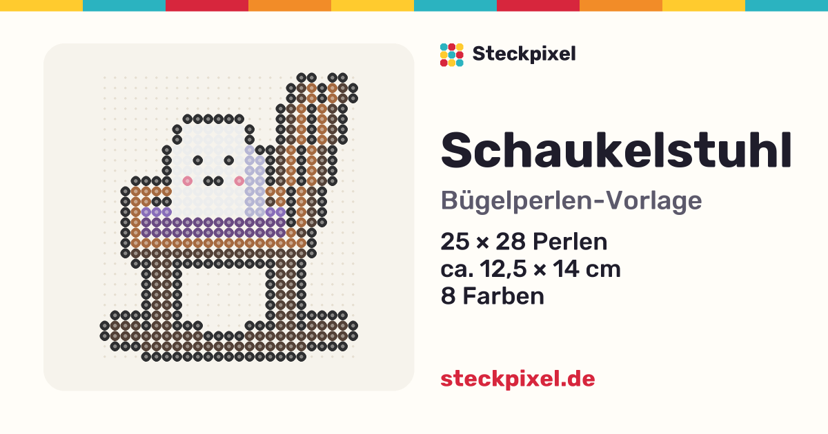 Bügelperlen-Vorlage Schaukelstuhl