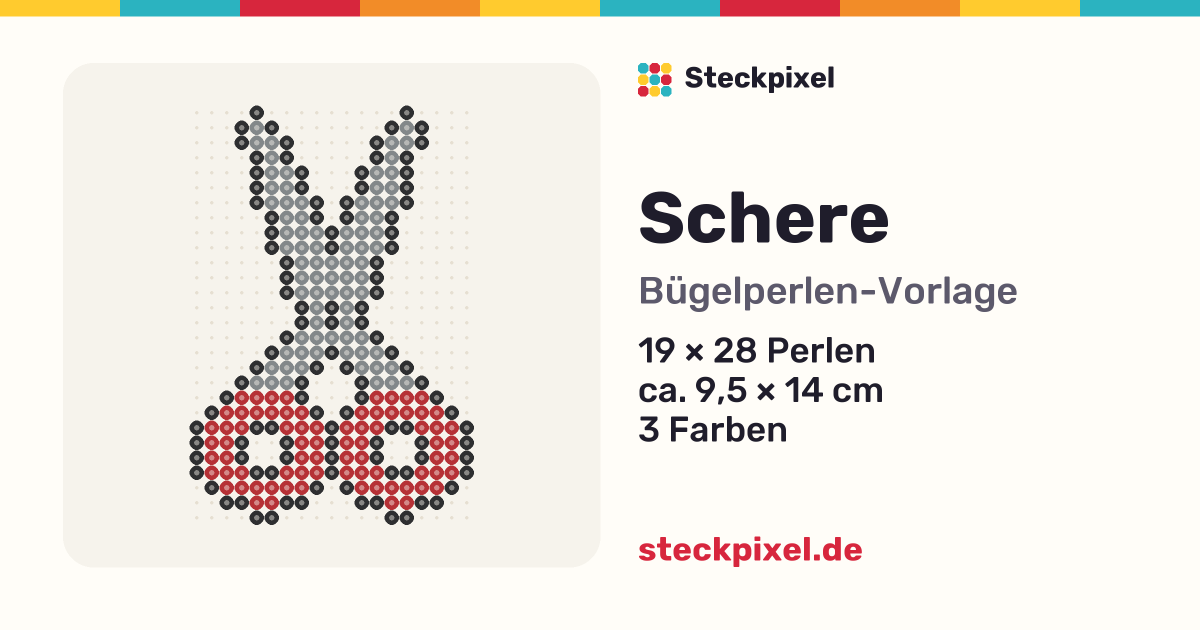 Bügelperlen-Vorlage Schere