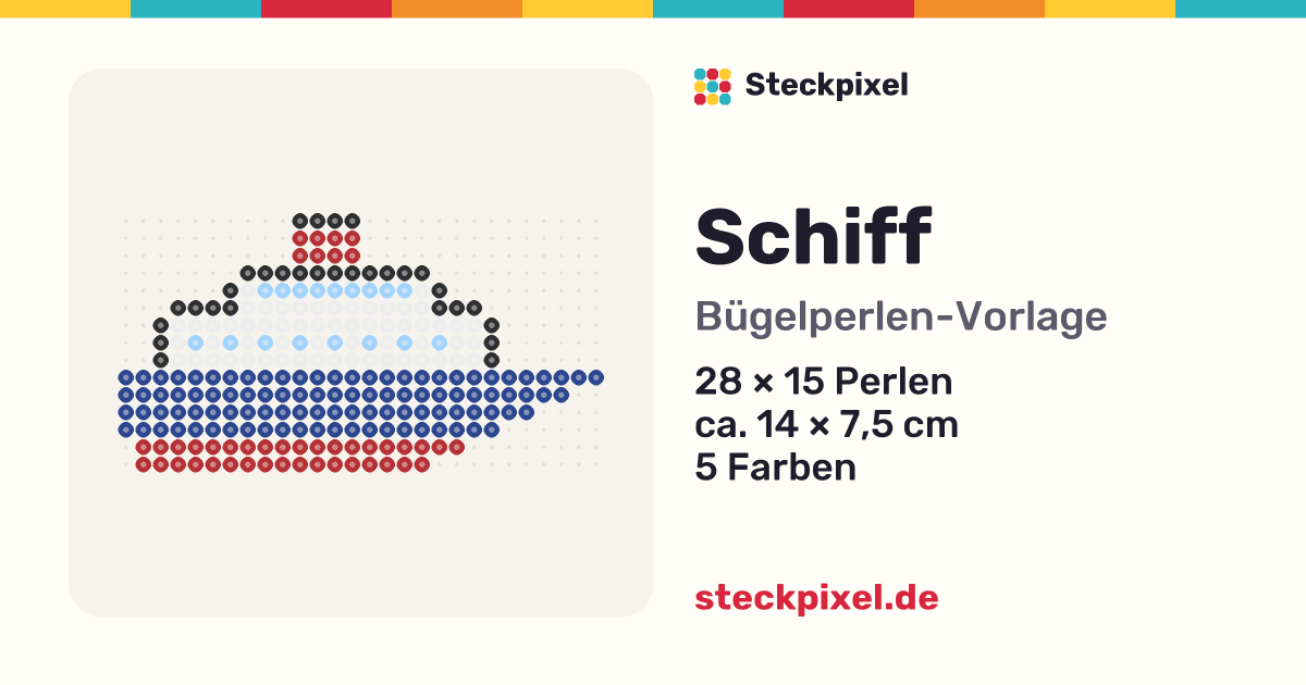 Bügelperlen-Vorlage Schiff