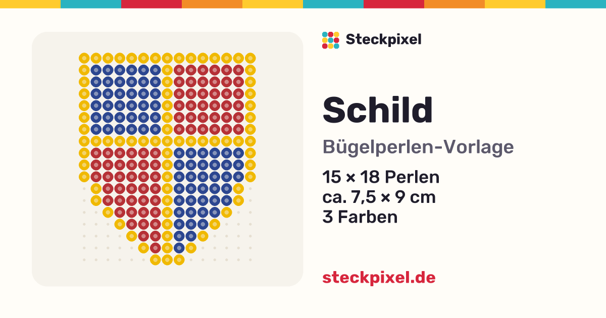 Bügelperlen-Vorlage Schild
