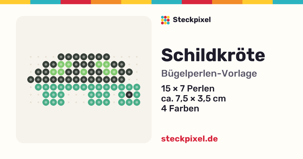 Bügelperlen-Vorlage Schildkröte