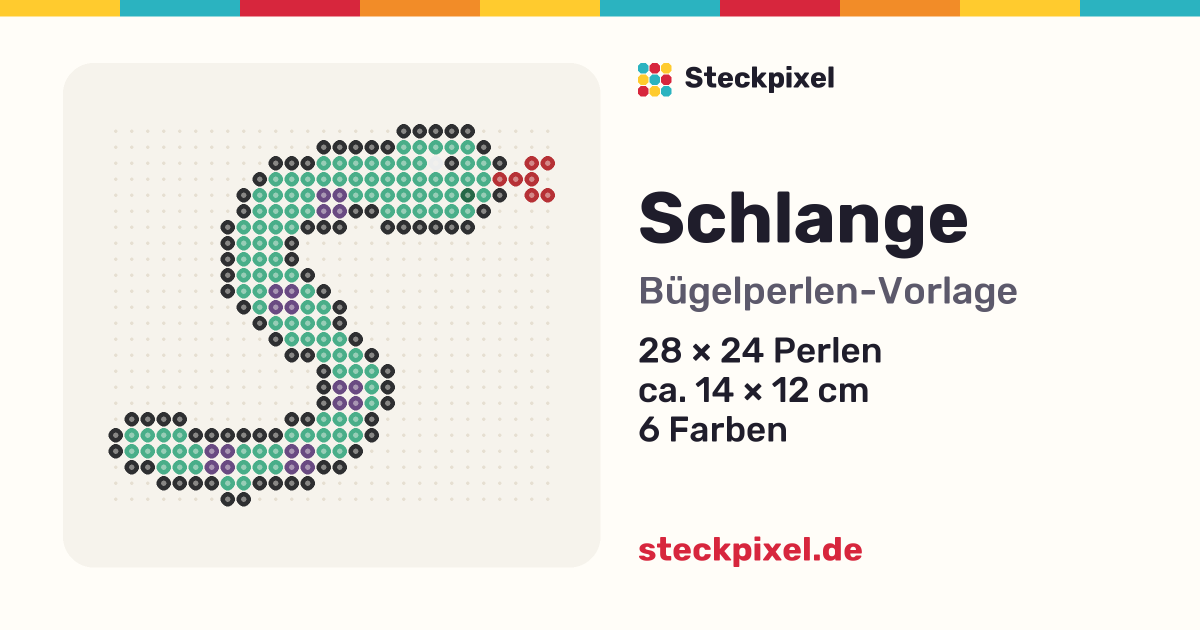 Bügelperlen-Vorlage Schlange