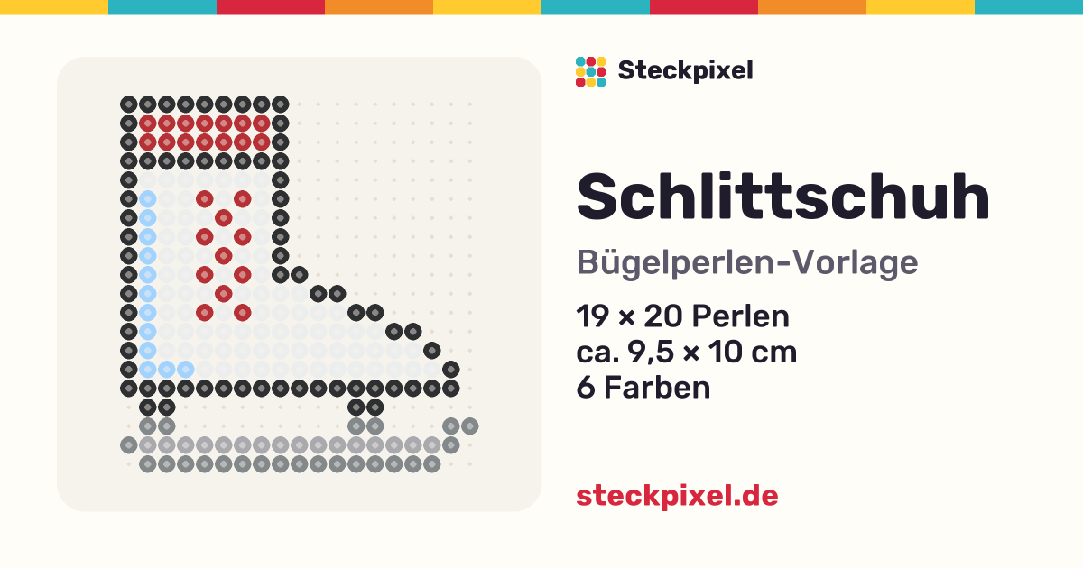 Bügelperlen-Vorlage Schlittschuh