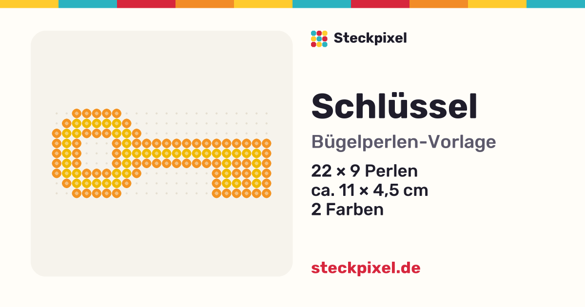 Bügelperlen-Vorlage Schlüssel