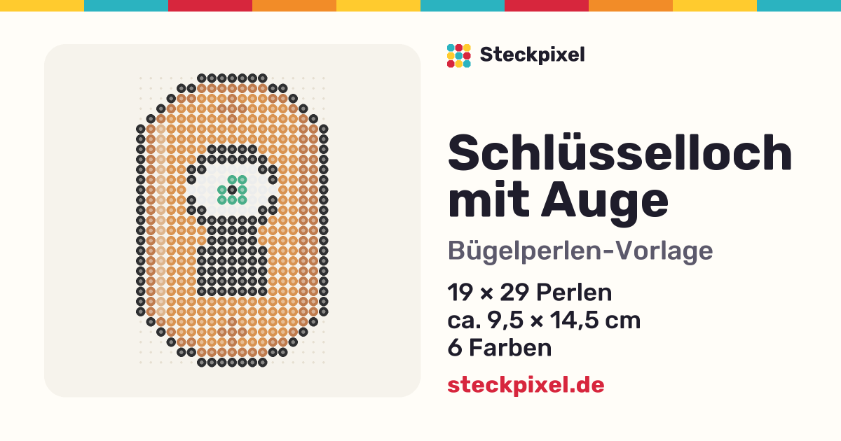 Bügelperlen-Vorlage Schlüsselloch mit Auge