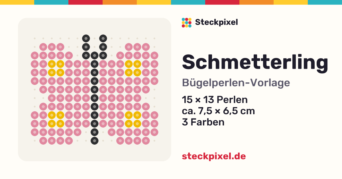 Bügelperlen-Vorlage Schmetterling