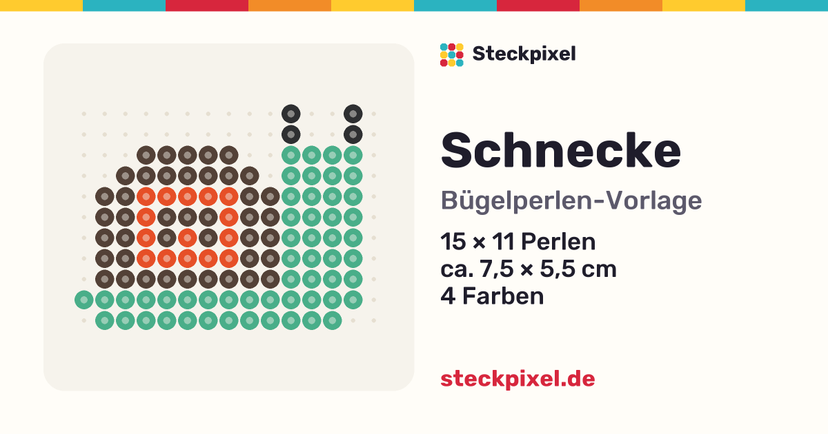 Bügelperlen-Vorlage Schnecke