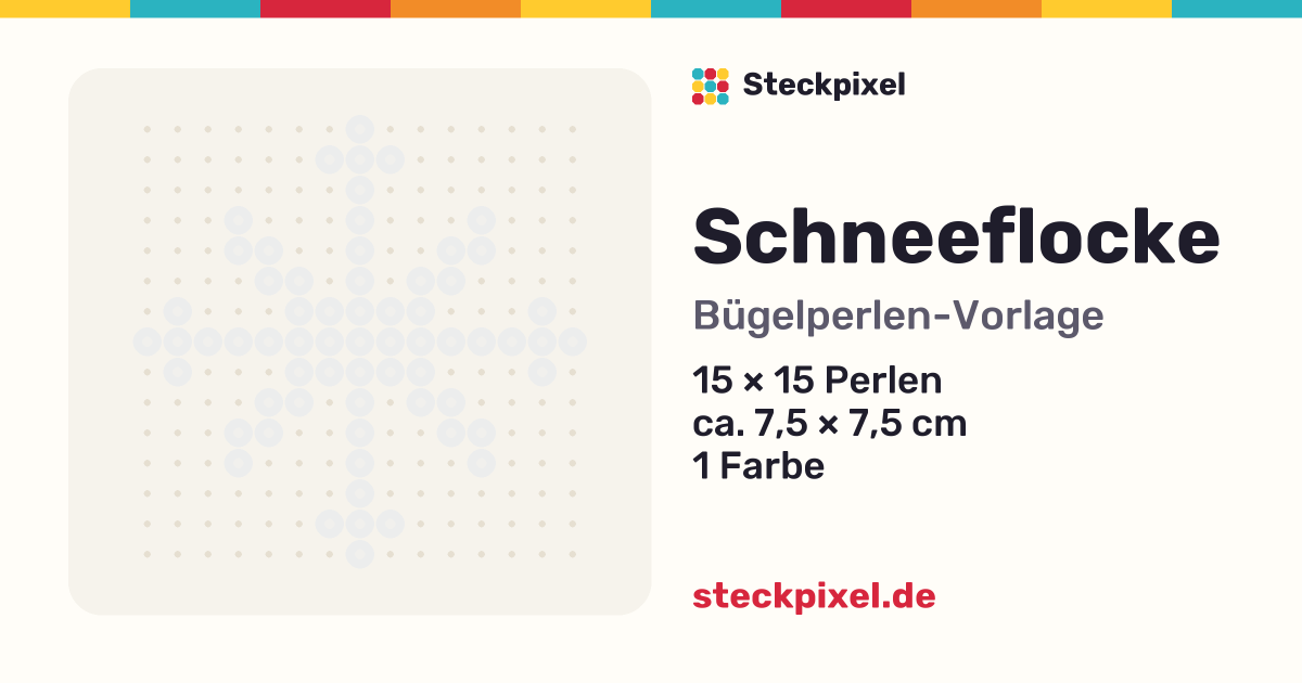 Bügelperlen-Vorlage Schneeflocke