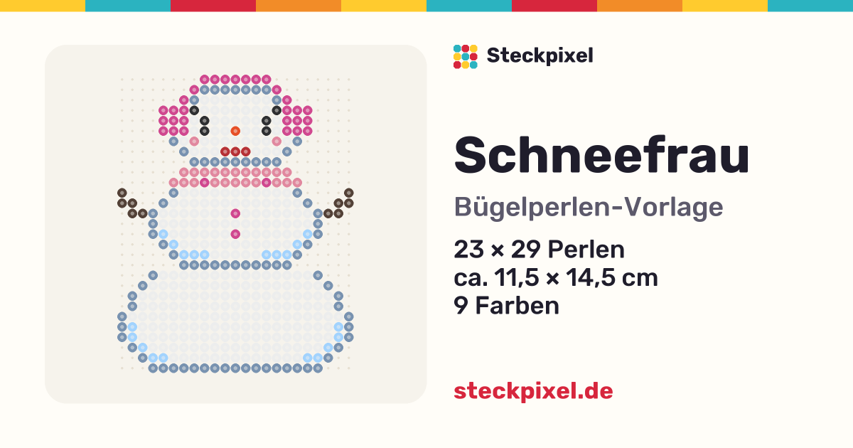 Bügelperlen-Vorlage Schneefrau