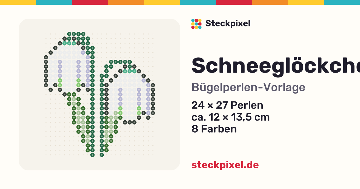 Bügelperlen-Vorlage Schneeglöckchen