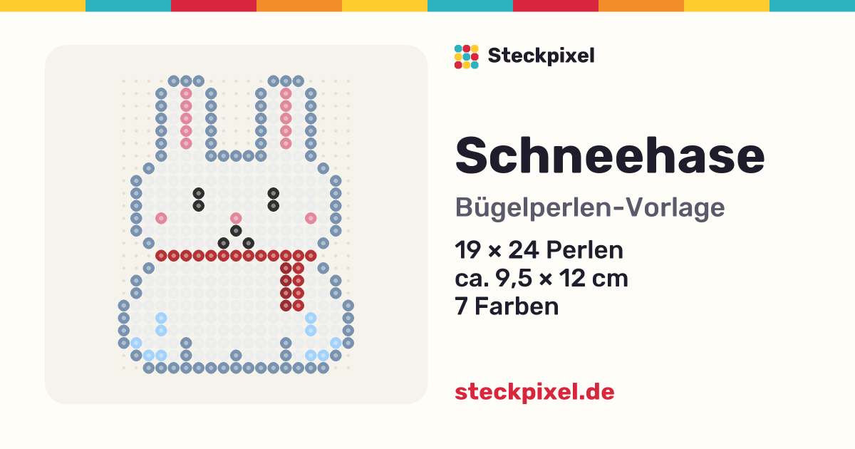 Bügelperlen-Vorlage Schneehase