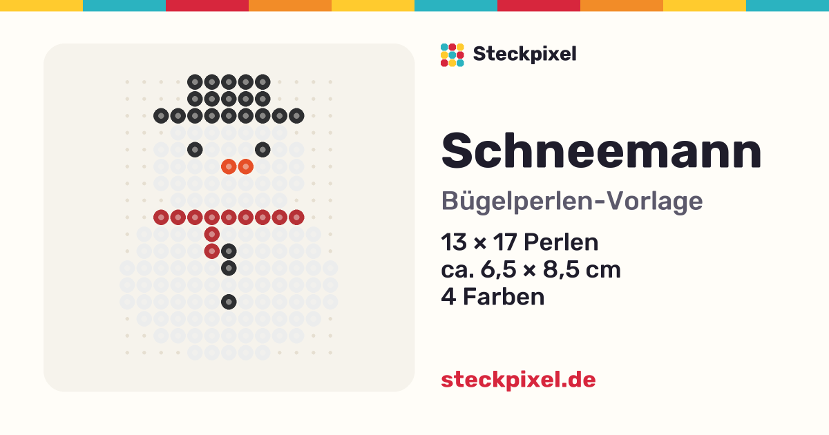 Bügelperlen-Vorlage Schneemann