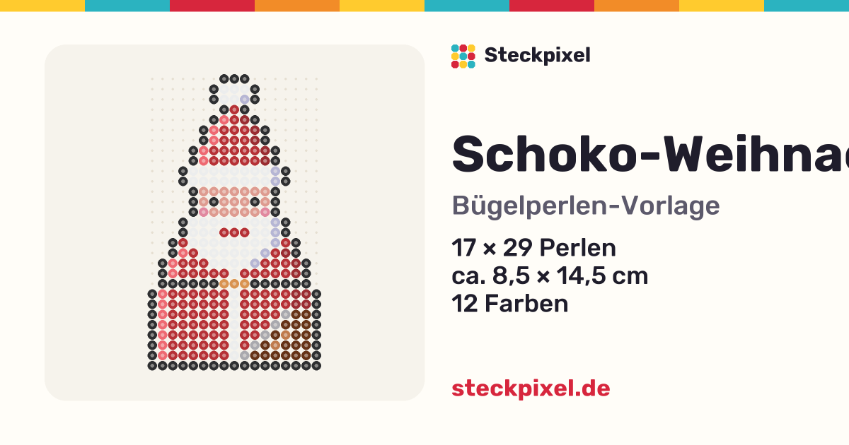 Bügelperlen-Vorlage Schoko-Weihnachtsmann
