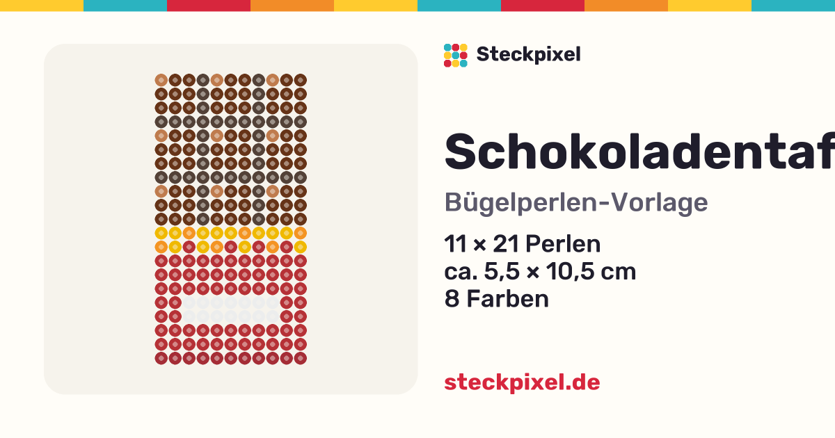 Bügelperlen-Vorlage Schokoladentafel