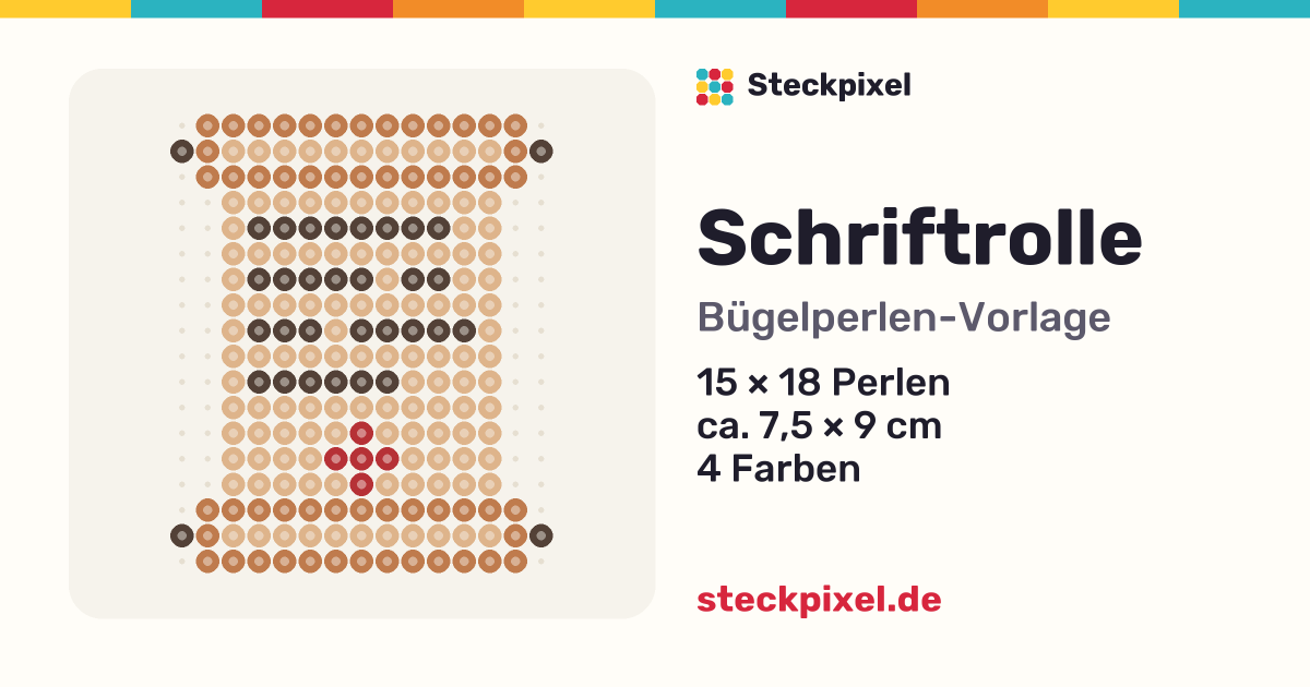 Bügelperlen-Vorlage Schriftrolle