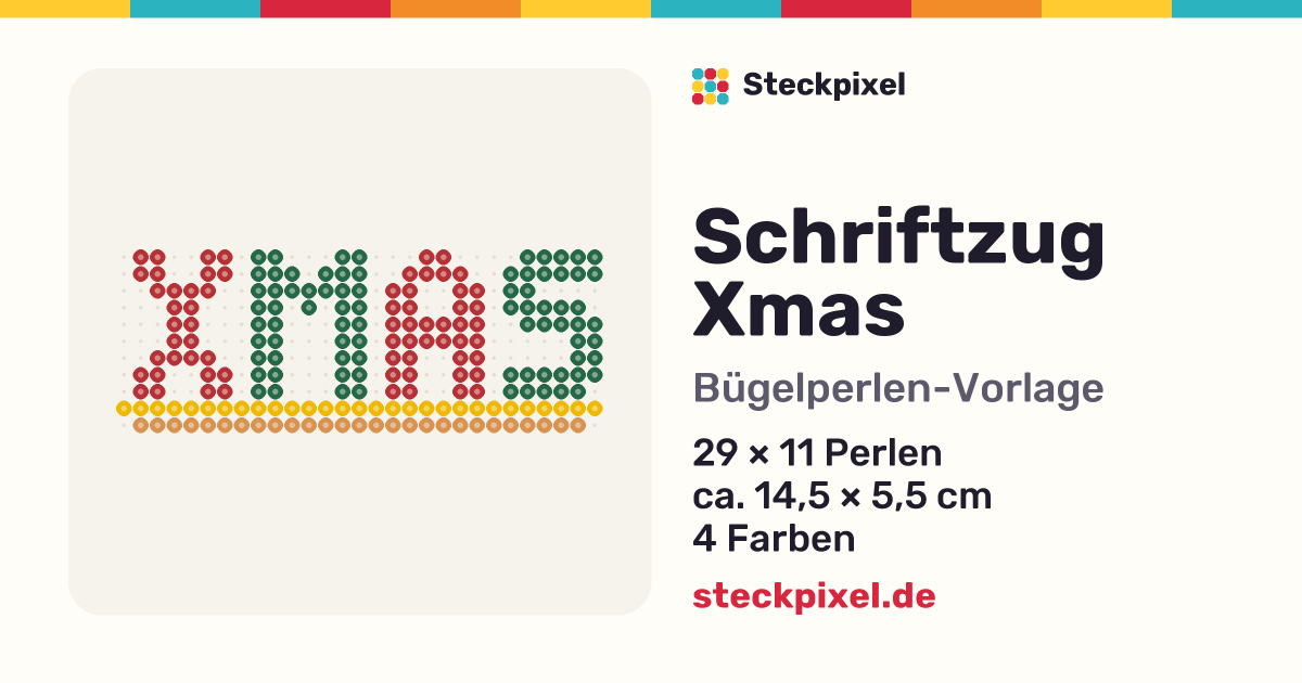 Bügelperlen-Vorlage Schriftzug Xmas