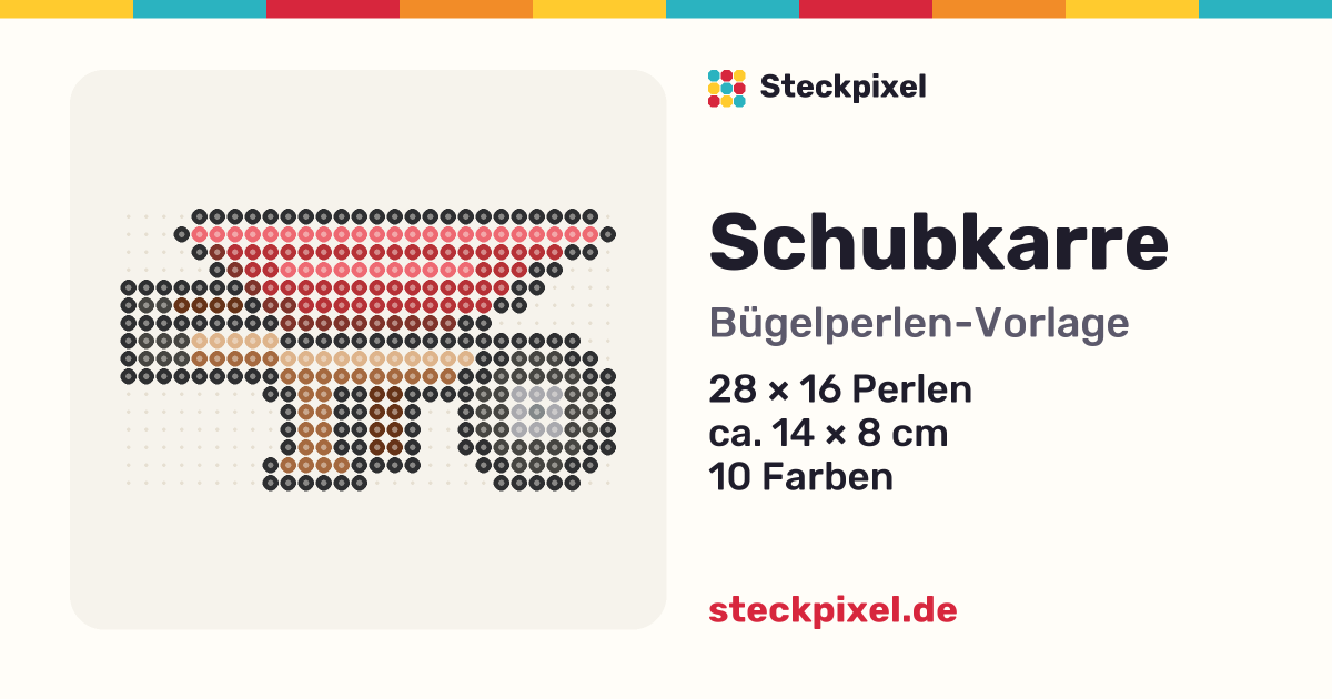 Bügelperlen-Vorlage Schubkarre