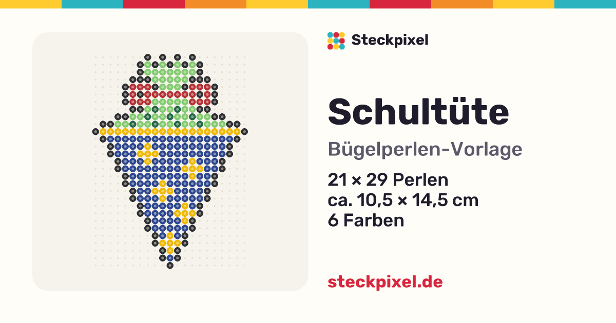 Bügelperlen-Vorlage Schultüte