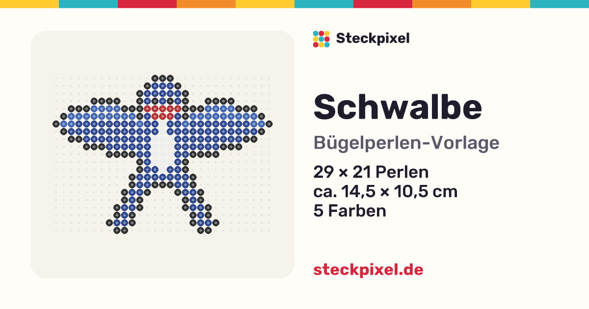 Bügelperlen-Vorlage Schwalbe