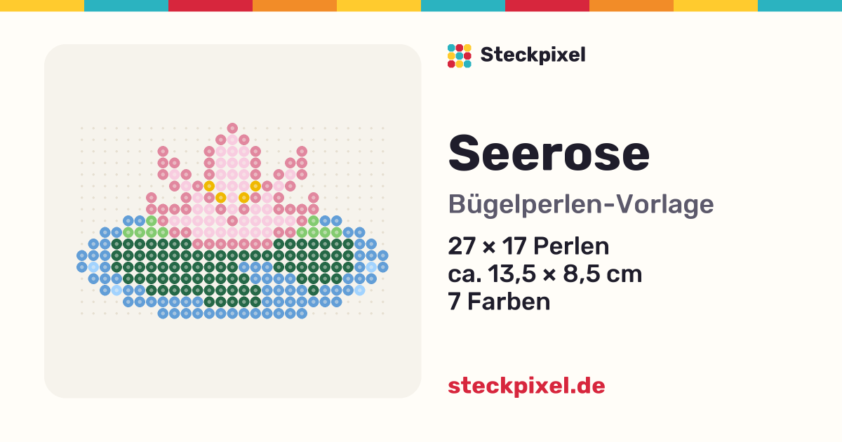 Bügelperlen-Vorlage Seerose