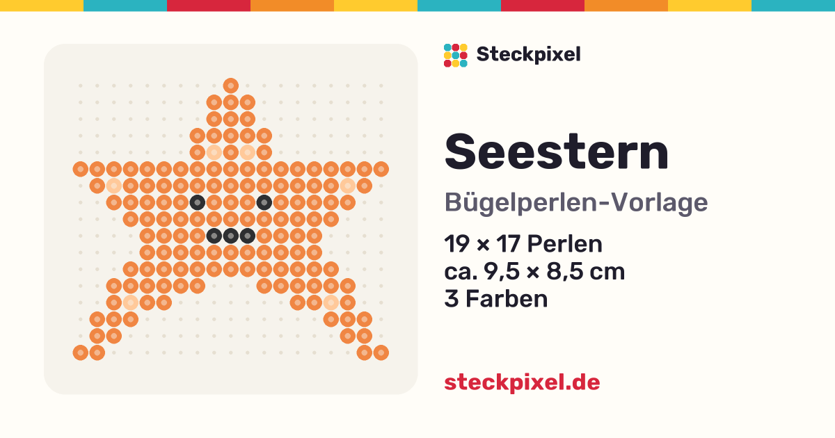 Bügelperlen-Vorlage Seestern