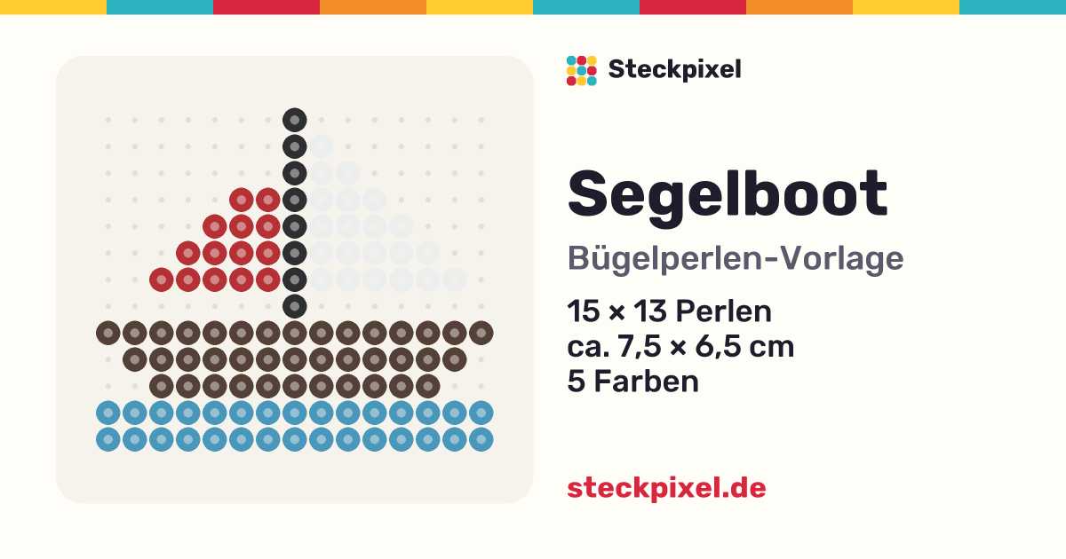 Bügelperlen-Vorlage Segelboot