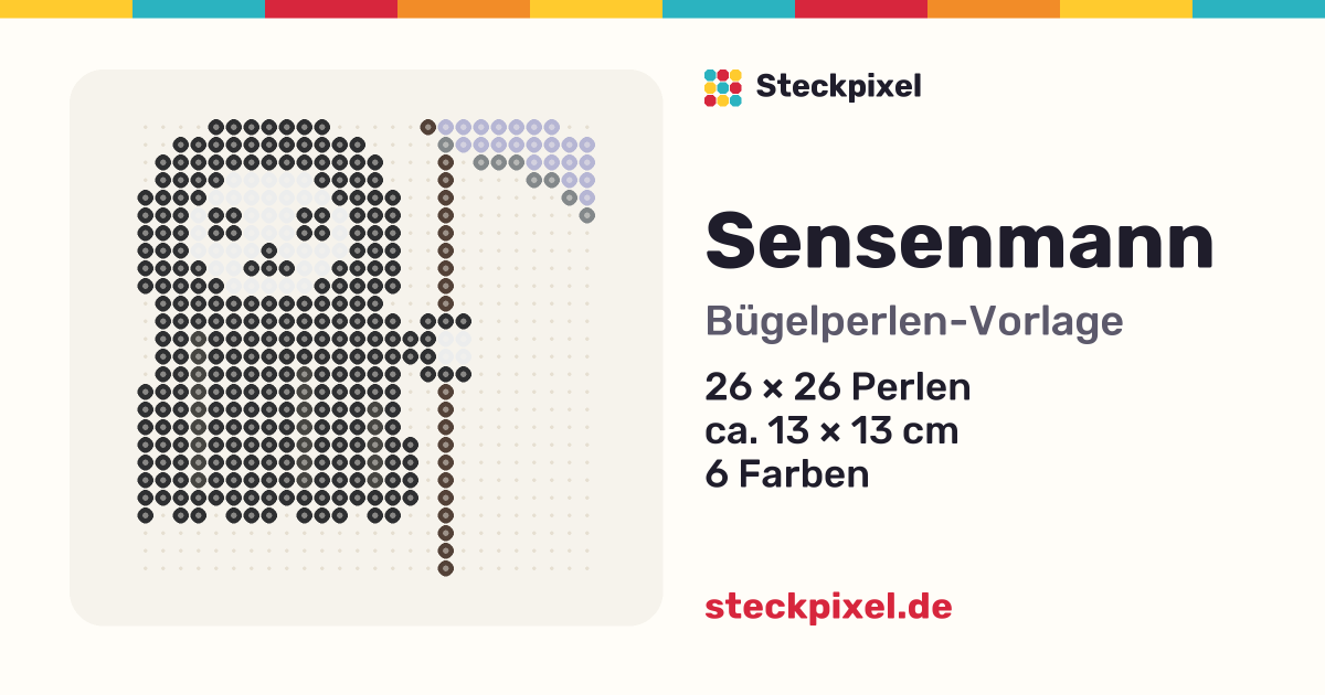 Bügelperlen-Vorlage Sensenmann