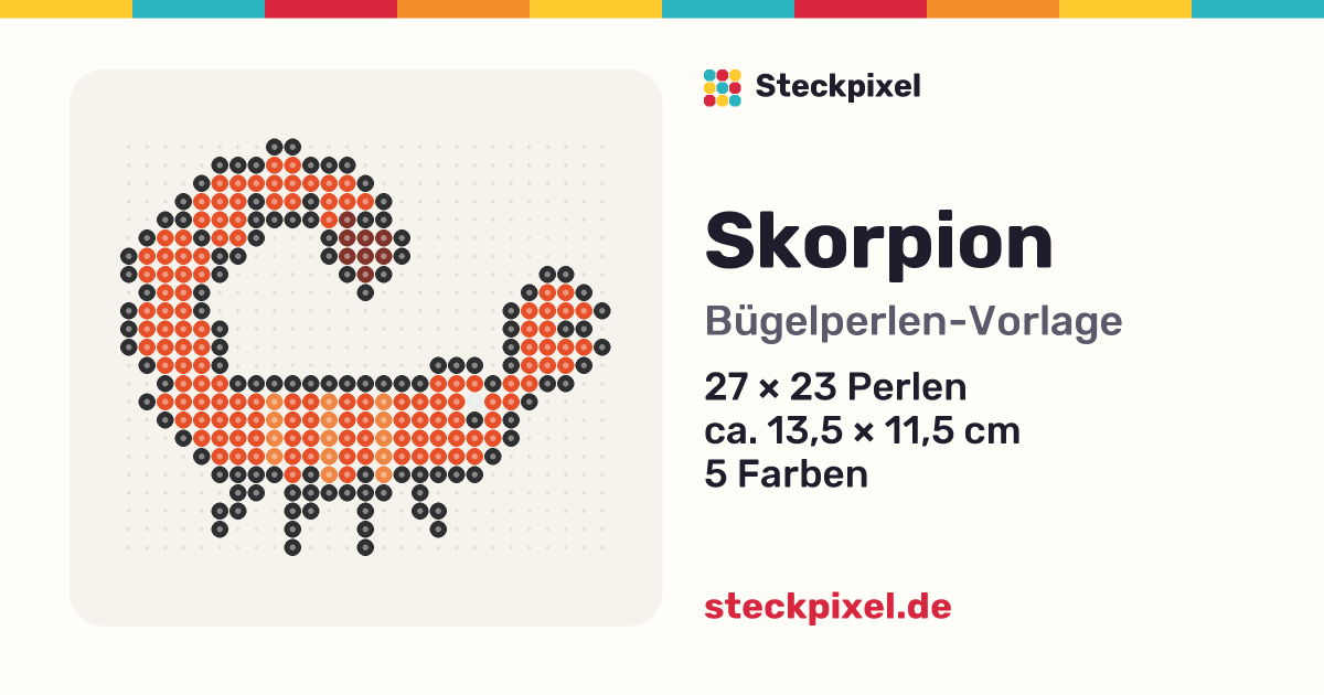 Bügelperlen-Vorlage Skorpion