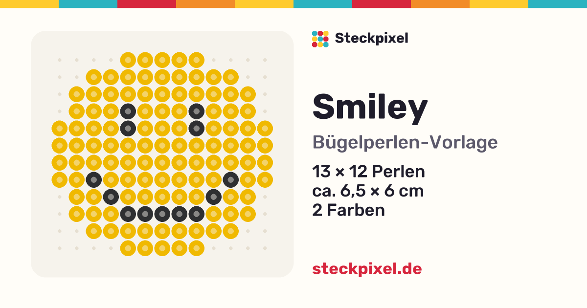 Bügelperlen-Vorlage Smiley
