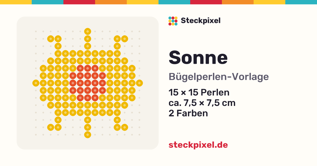Bügelperlen-Vorlage Sonne