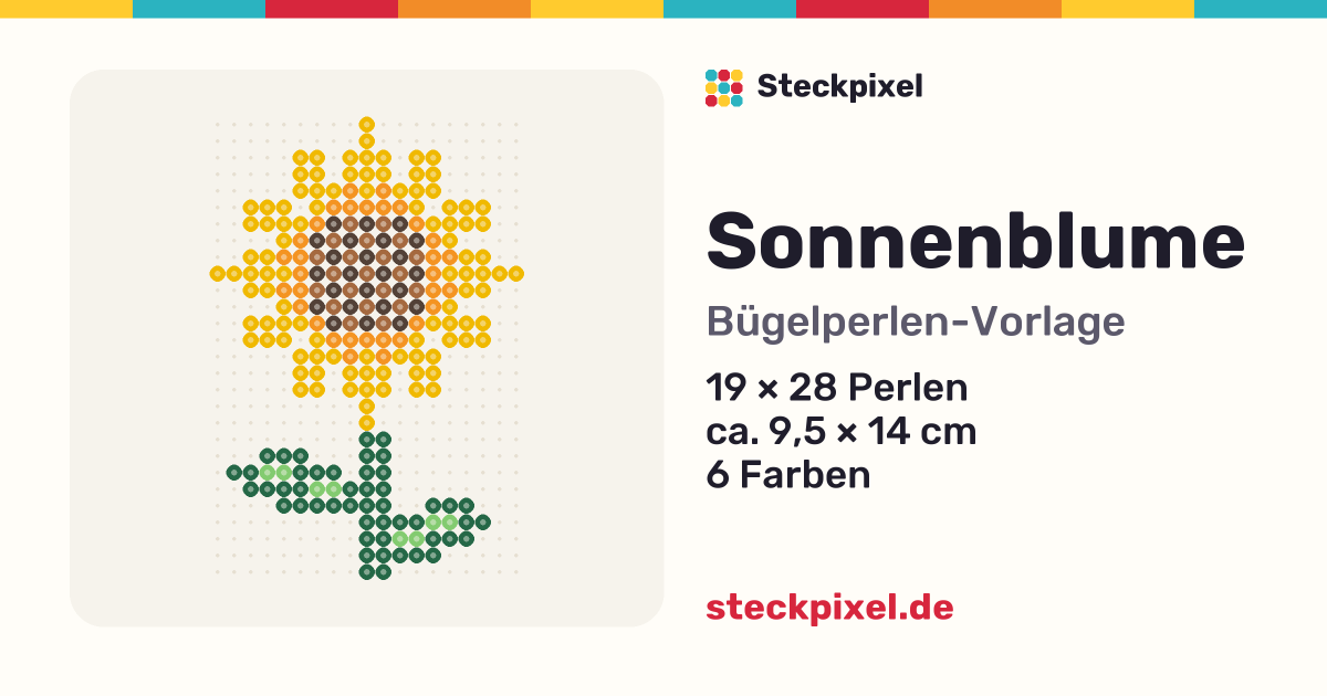 Bügelperlen-Vorlage Sonnenblume
