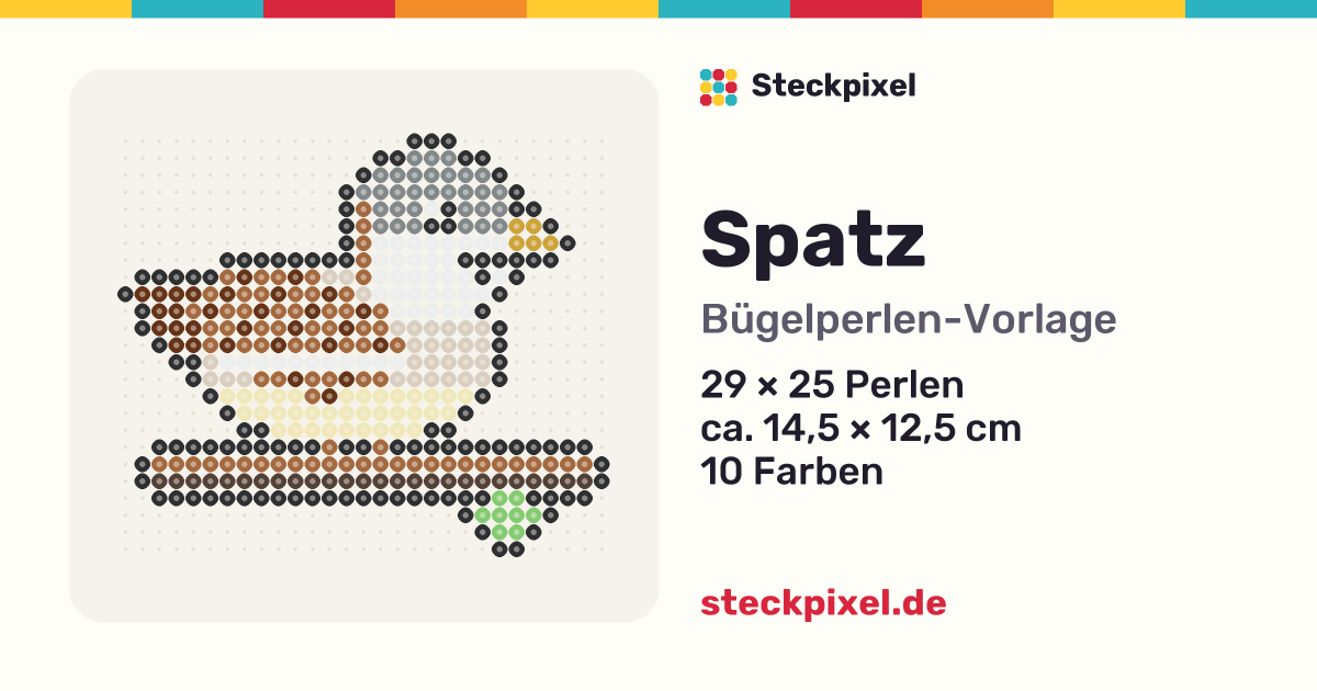 Bügelperlen-Vorlage Spatz