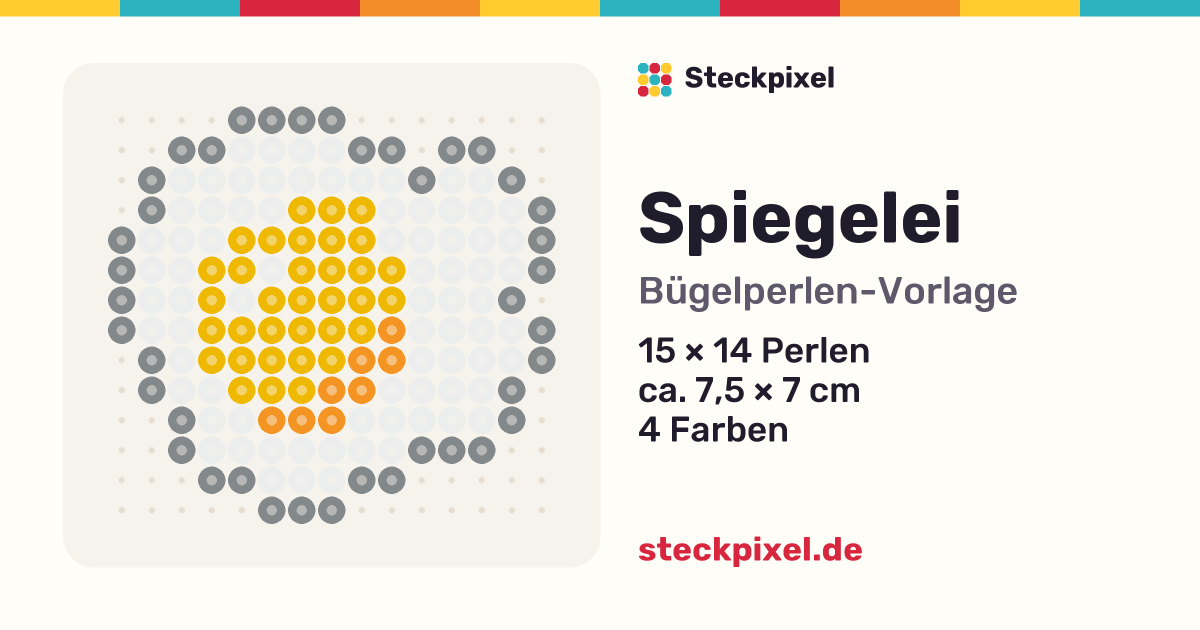 Bügelperlen-Vorlage Spiegelei