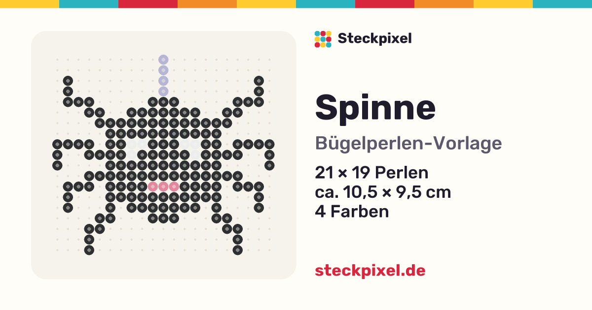 Bügelperlen-Vorlage Spinne