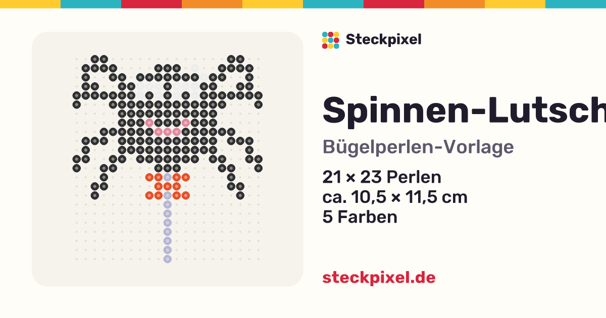 Bügelperlen-Vorlage Spinnen-Lutscher