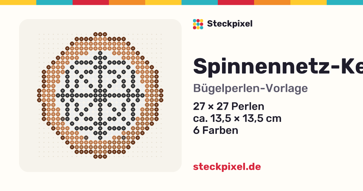 Bügelperlen-Vorlage Spinnennetz-Keks
